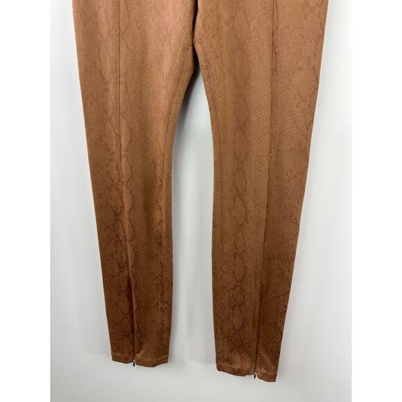 Good American Snake Print The Boss Pant Skinny Zipper Cognac Hi Rise Size 3 - Picture 8 of 10